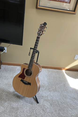 Acoustic guitar in the living room